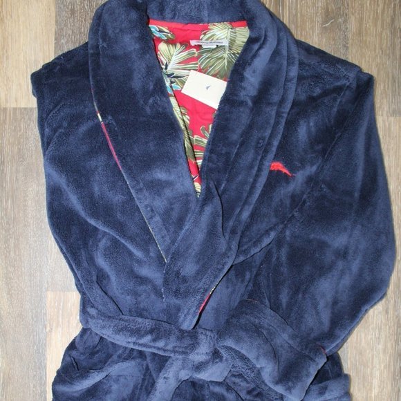 NWT MEN'S TOMMY BAHAMA PLUSH BATH ROBE S/M - Picture 9 of 9